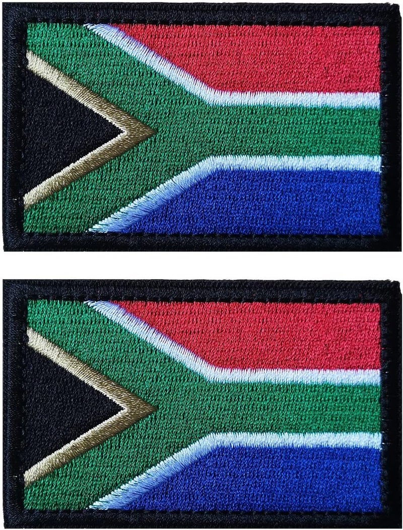 AliPlus 2 PCS South Africa Flag Patches Embroidered Tactical Military Morale Patch Applique Fastener Hook and Loop - Image 1